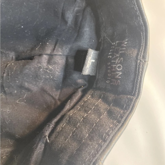 Wilson leather Mens newsboy leather black hat Large - Picture 3 of 4